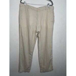 Island Importer 100% Linen Straight Leg Casual Riviera Pants Men Size 36 Ivory